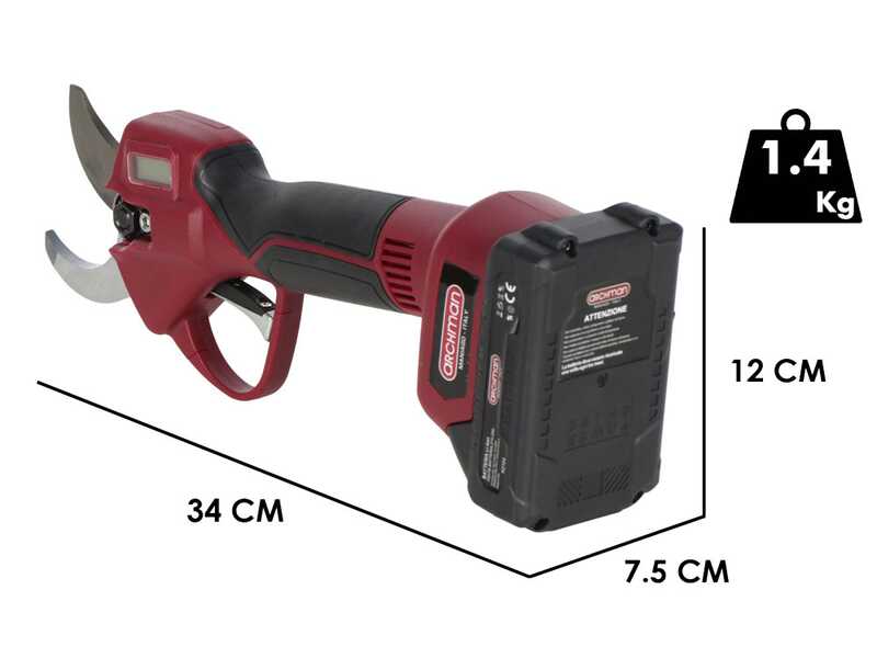 Archman FE07-40A - Forbice a batteria da potatura - 2x 21V 2Ah - &Oslash; 40 mm