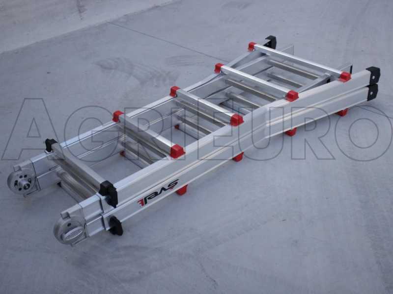 Svelt Scalissima GR SSCAL010, 2x10 gradini, 5.14 m - Scala in alluminio telescopica - Altezza stimata operativa 6.14 m