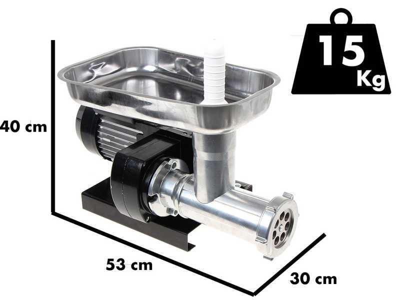 OUTLET - PICCOLI DIFETTI ESTETICI - Palumbo Pavi L12 - Tritacarne elettrico - Corpo in alluminio - 0,45 HP