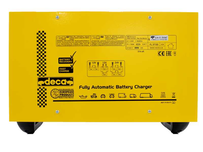 OUTLET - DIFETTI ESTETICI - Deca FL 3713D - Caricabatterie auto - mantenitore elettronico - monofase - batterie 6-12-24V