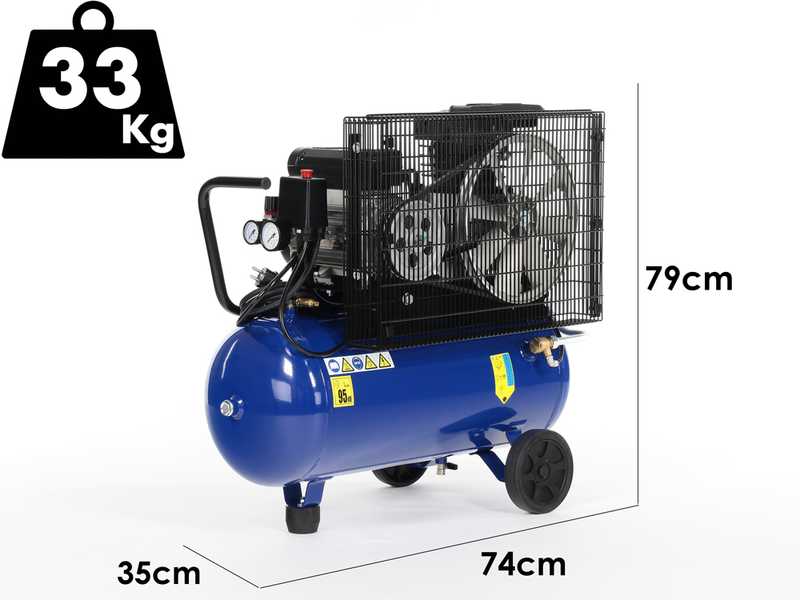 Michelin MB 50/268 MC - Compressore aria elettrico a cinghia - Motore 2 HP - 50 lt