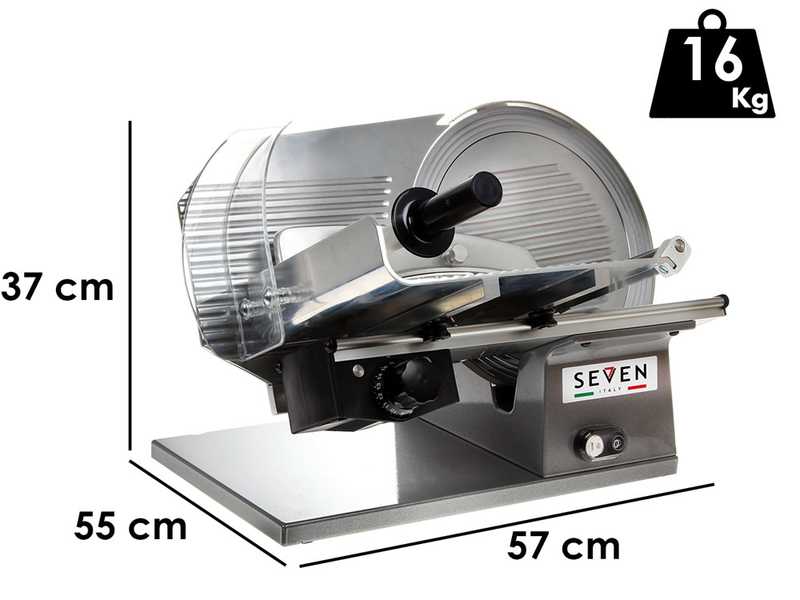 OUTLET - PICCOLI DIFETTI ESTETICI - Seven Italy PS 300 PRO SILVER - Affettatrice con lama da 300 mm - affilatoio compreso