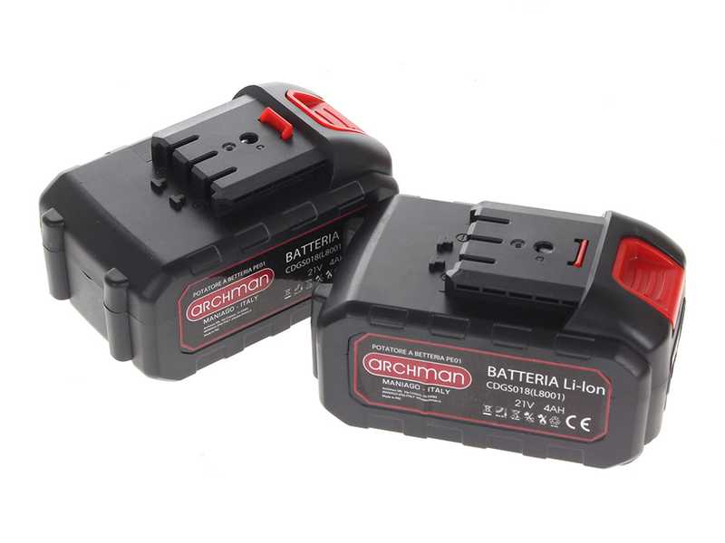 Archman PE01X - Potatore elettrico a batteria - 2x 21V 4Ah