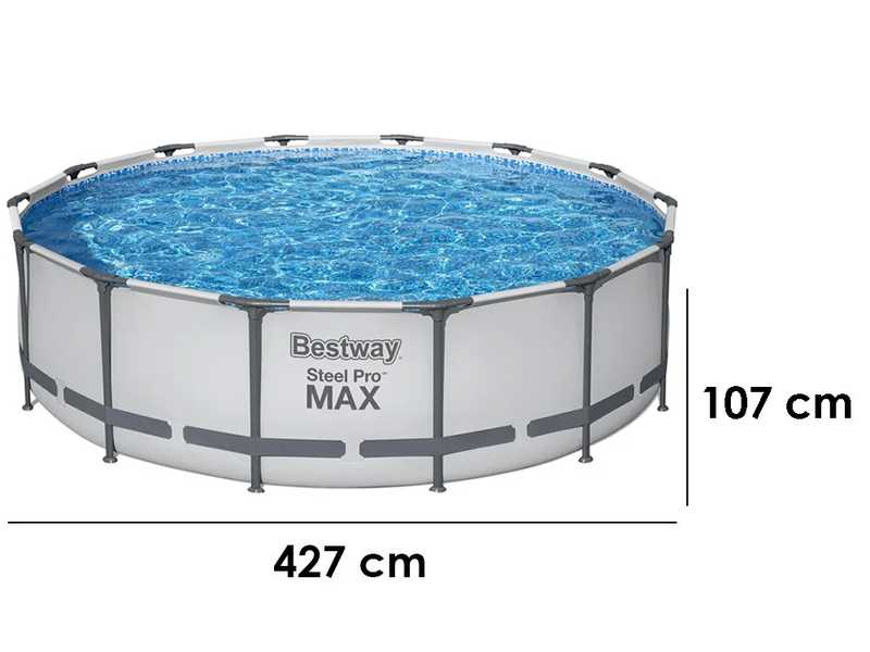 Bestway Steel Pro Max 56950 - Piscina Rotonda per 7-8 Persone