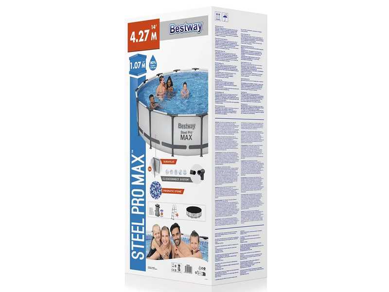 Bestway Steel Pro Max 56950 - Piscina Rotonda per 7-8 Persone