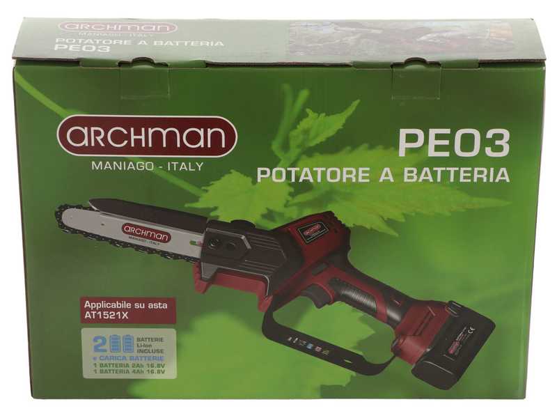 Archman PE03 - Potatore manuale a batteria - 2x 16.8V 2-4Ah