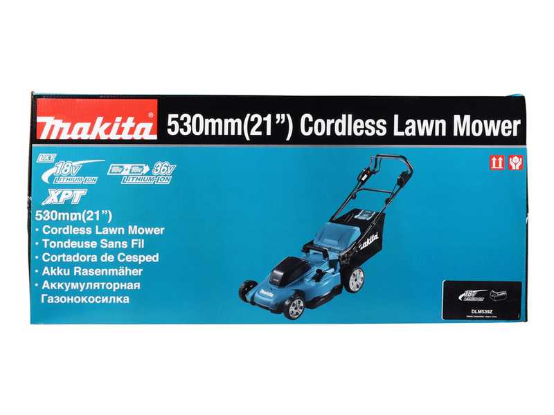 Makita DLM539PT2 - Tagliaerba a batteria - 36V - Taglio 53 cm - 2x 18V 5Ah