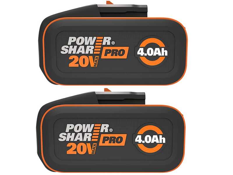 2 Batterie a litio Pro powershare WA3644 20V 4Ah con indicatore - Worx