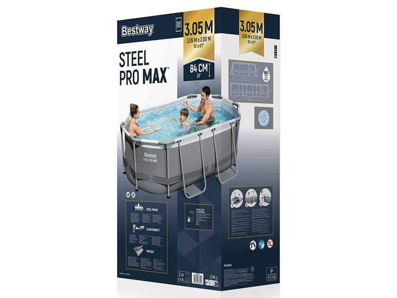 Bestway Steel Pro Max 5614A - Piscina Ovale + Pompa filtro 16 W