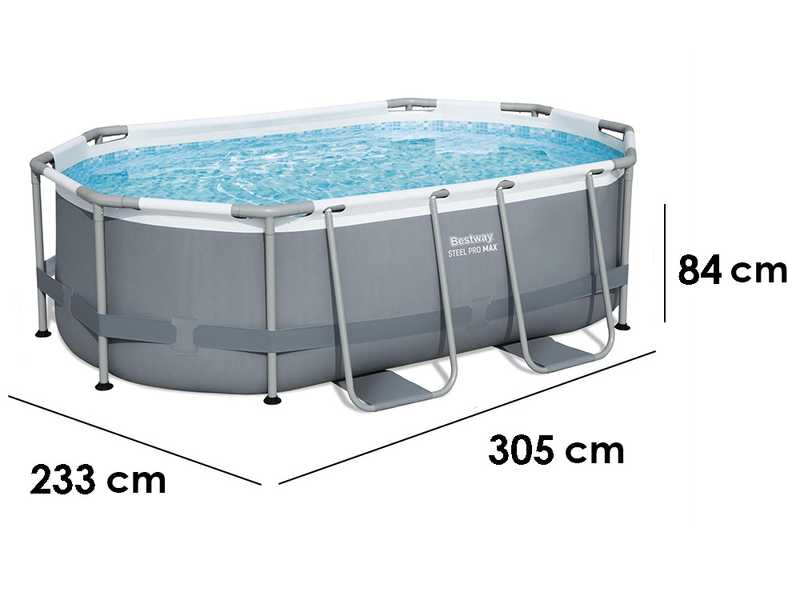 Bestway Steel Pro Max 5614A - Piscina Ovale + Pompa filtro 16 W