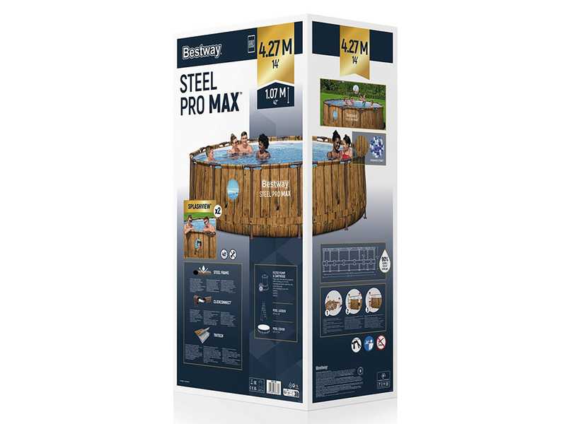 Bestway Steel Pro Max Splashview 561JM - &Oslash;427x107 cm - Piscina Rotonda