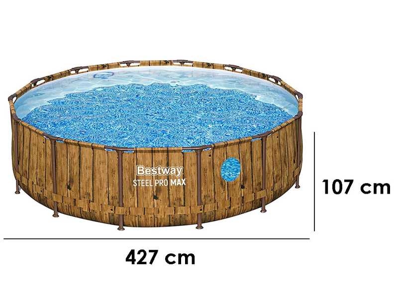 Bestway Steel Pro Max Splashview 561JM - &Oslash;427x107 cm - Piscina Rotonda