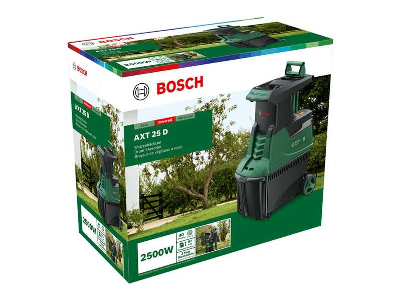 OUTLET - DA ESPOSIZIONE - Bosch AXT 25 D - Biotrituratore elettrico - Cesto di raccolta 53 L