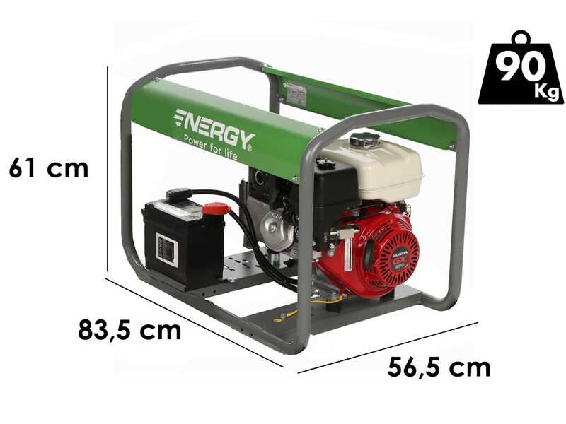 Energy EY-5,5MBE-A - Generatore di corrente a benzina - 4,4 Kw - Continua 4 kW Monofase + ATS