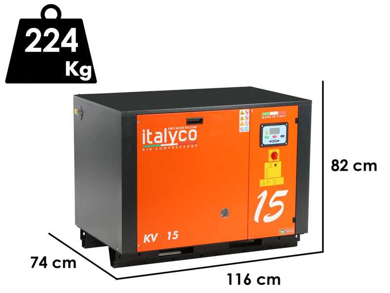 OUTLET - DIFETTI ESTETICI - Italyco KV 15 Premium - Compressore rotativo a vite - Pressione max 10 bar