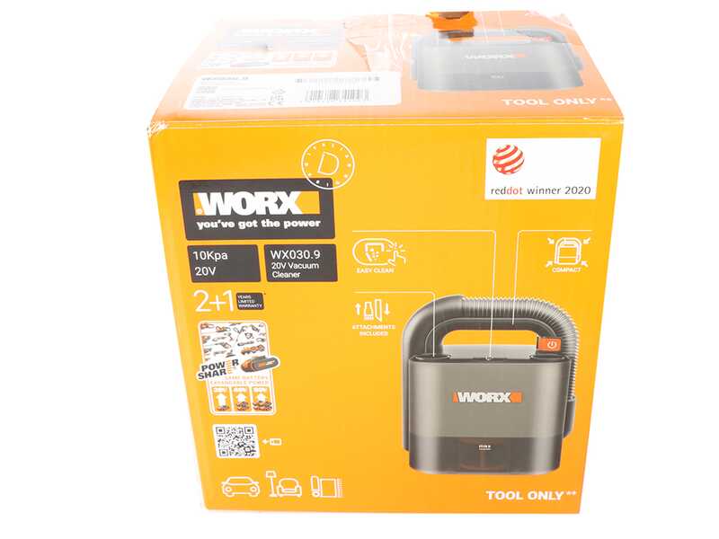 Worx WX030 - Aspirapolvere portatile a batteria - 20V 2.0Ah