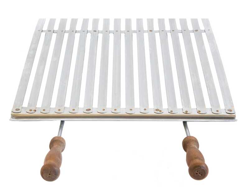 Cruccolini - Graticola in acciaio inox - Manici in legno antiscottatura