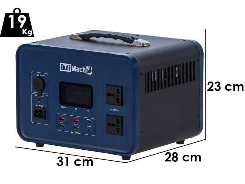 OUTLET - DIFETTI ESTETICI - BullMach Elektron 2000 - Power Station Portatile - 2000W/1536Wh 3.2V