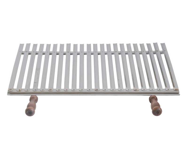 Cruccolini - Graticola in acciaio inox - Manici in legno antiscottatura