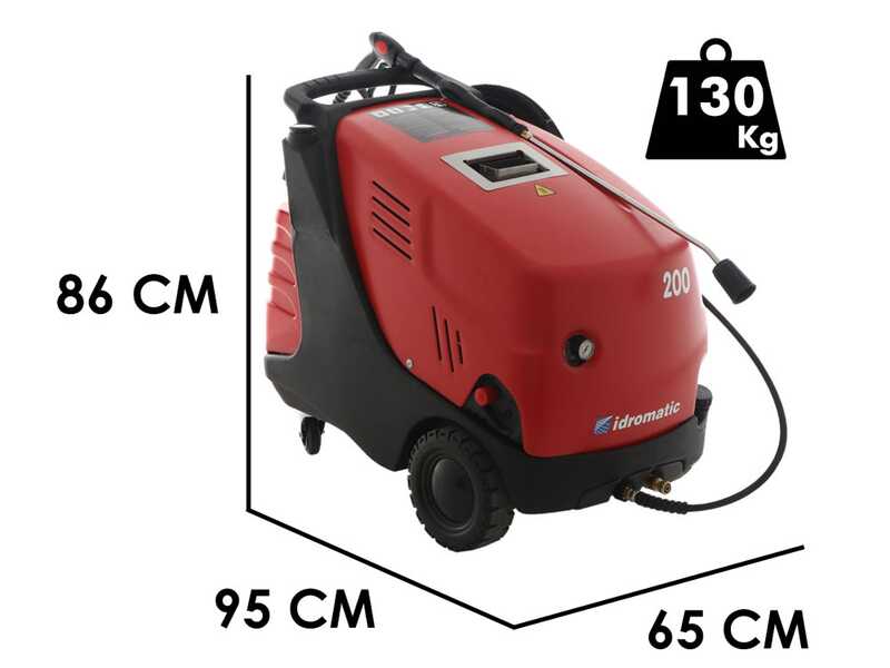 OUTLET - DIFETTI ESTETICI - Idromatic Kon 200.15 - idropulitrice ad acqua calda industriale - trifase - 200 bar - 900 lt/h