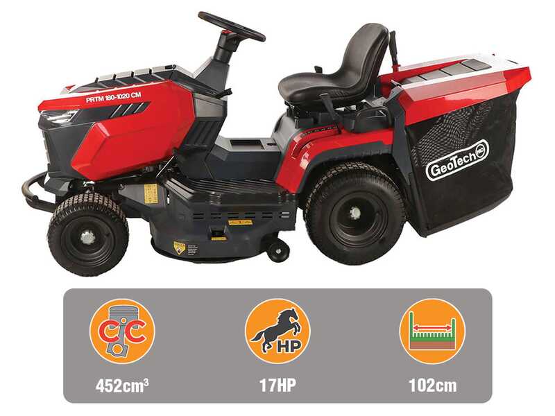 GeoTech-Pro PRTM 180-1020 CM - Trattorino tagliaerba - Cambio meccanico - Cesto di raccolta
