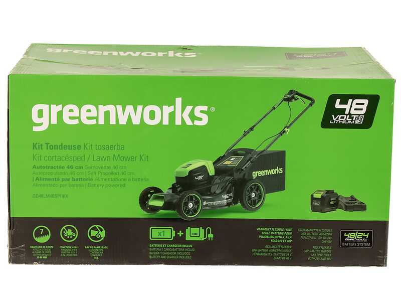 Greenworks GD48LM46SPIIK4 - Tagliaerba semovente a batteria - 48V/4Ah - Taglio 46 cm