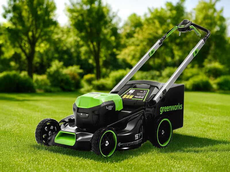 Greenworks GD48LM51SPIIK5 - Tagliaerba semovente a batteria - 48V/5Ah - Taglio 51 cm