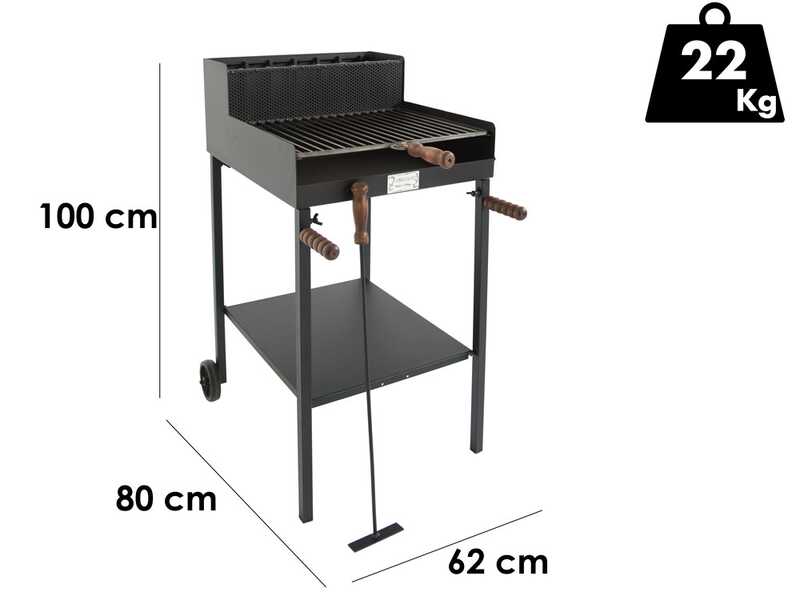 Cruccolini Fuocone Oliveto - Barbecue in ferro artigianale a legna e carbone