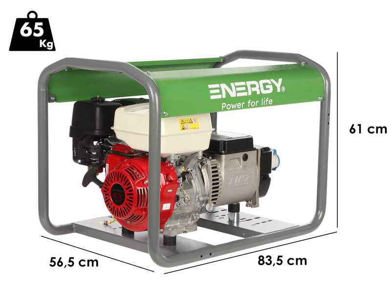 Energy EY-5,5MB - Generatore di corrente a benzina 4,4 kW - Continua 3,9 Monofase