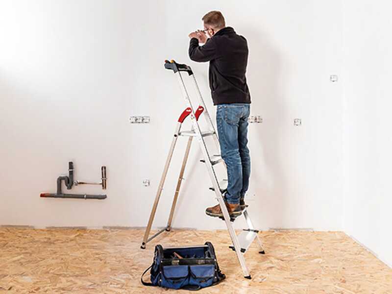 Hailo ProfiStep XXL, 5 gradini, 1.68 mt - Scalandrino in alluminio con cavalletto