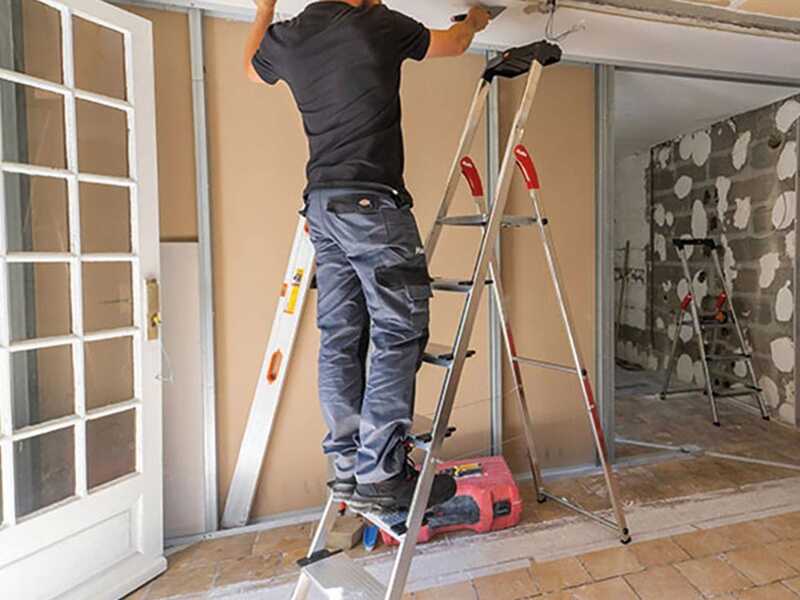 Hailo ProfiStep XXL, 6 gradini, 2.08 m - Scalandrino in alluminio con cavalletto - Altezza stimata operativa 3.05 m