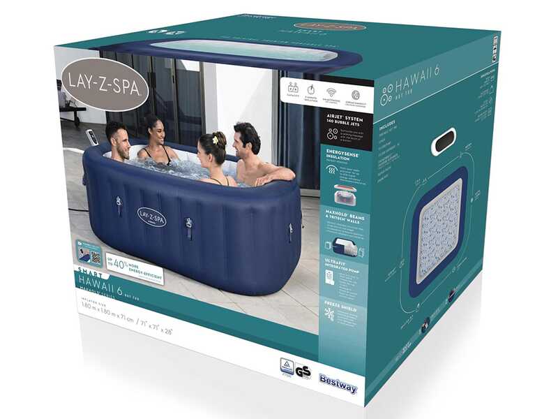 Bestway Lay-Z-Spa Hawaii AirJet 6001H - 180x180x71 cm - Piscina idromassaggio spa