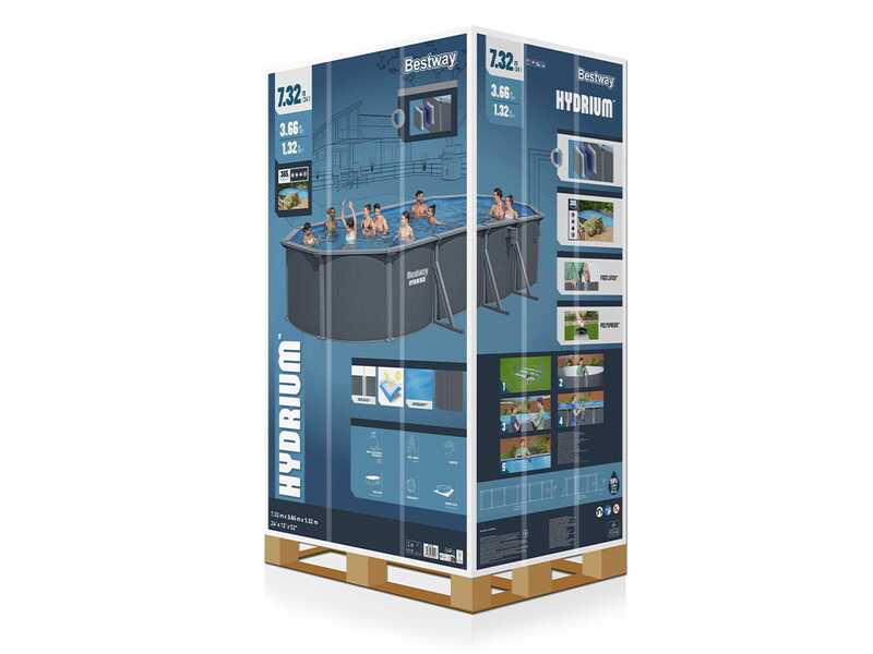 Bestway Hydrium 561CW - 732x366x132 cm - Piscina Ovale per 11-15 Persone