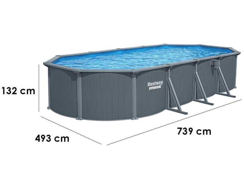 Bestway Hydrium 561CW - 732x366x132 cm - Piscina Ovale per 11-15 Persone