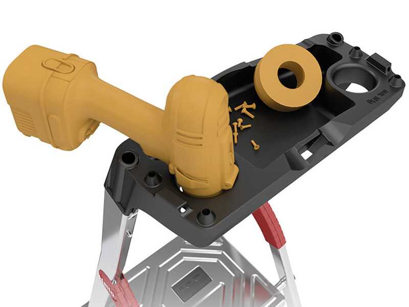 Hailo L60, 6 gradini, 2.06 m - Scalandrino in alluminio con cavalletto - Ultraleggera - Altezza stimata operativa 3.28 m