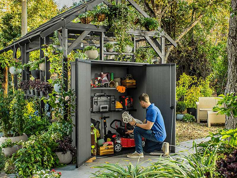 Keter Cortina Alto - Armadio porta attrezzi da giardino