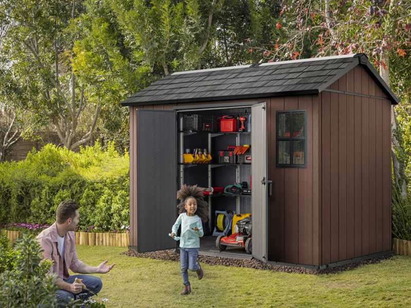 Keter Newton plus 759/975 - Casetta da giardino - Con porta doppia anta e finestre