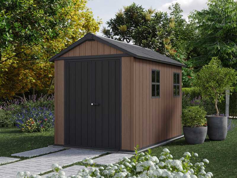 Keter Newton plus 759/975 - Casetta da giardino - Con porta doppia anta e finestre