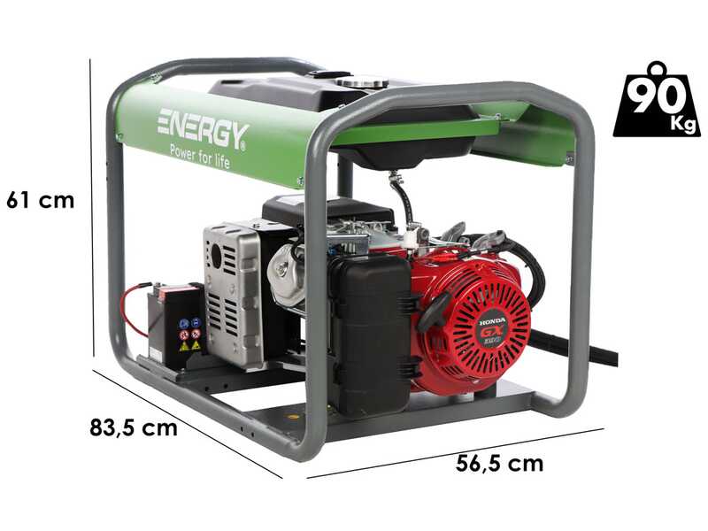 Energy EY-7MBE-A - Generatore di corrente a benzina - 6 Kw - Continua 5,4 kW Monofase + ATS