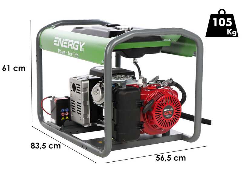 Energy EY-7TBE-A - Generatore di corrente trifase - Motore Honda