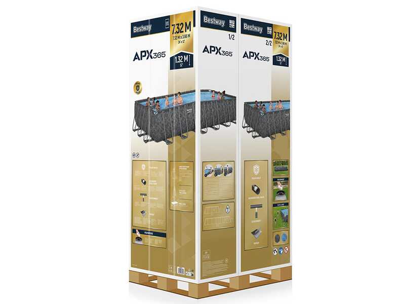 Bestway APX 365 561KG - 732x366x132 cm - Piscina fuori terra per 11-15 Persone