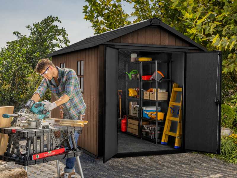 Keter Newton plus 7511/1175 - Casetta da giardino - Con porta doppia anta e finestre