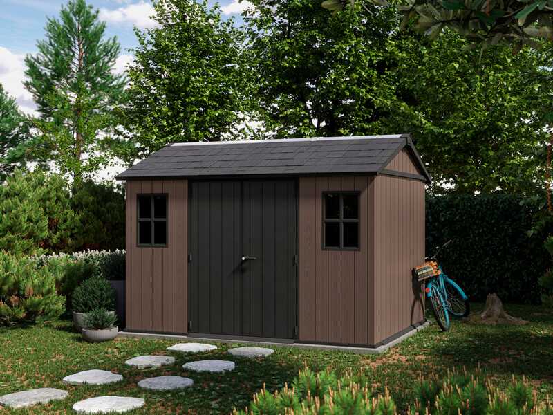 Keter Newton plus 7511/1175 - Casetta da giardino - Con porta doppia anta e finestre