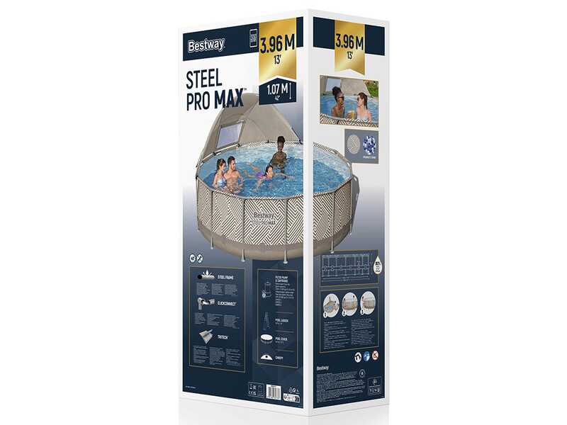 Bestway Steel Pro Max 561FY - &Oslash;396x107 cm - Piscina Rotonda per 7-8 Persone