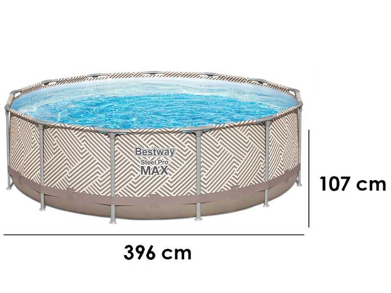 Bestway Steel Pro Max 561FY - &Oslash;396x107 cm - Piscina Rotonda per 7-8 Persone