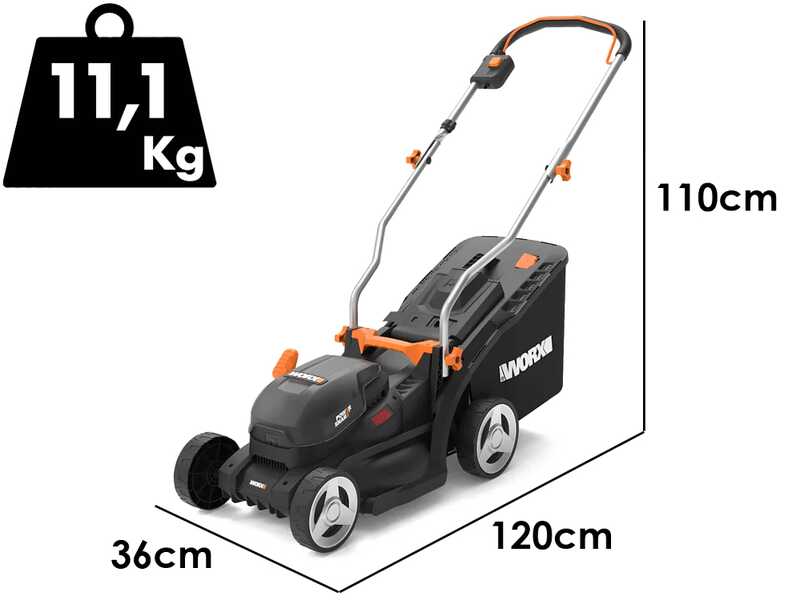 Worx WG733E - Tagliaerba a batteria - 20V/4Ah - Taglio 33cm