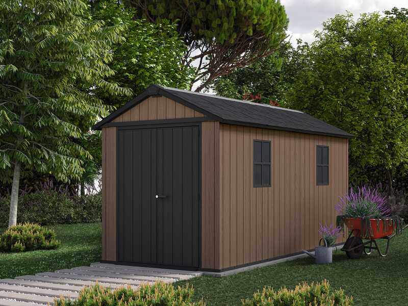 Keter Newton plus 7513/1375 - Casetta da giardino - Con porta doppia anta e finestre - 230x413x246 cm