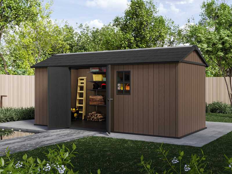 Keter Newton plus 7517/1775 - Casetta da giardino - Con porta doppia anta e finestre