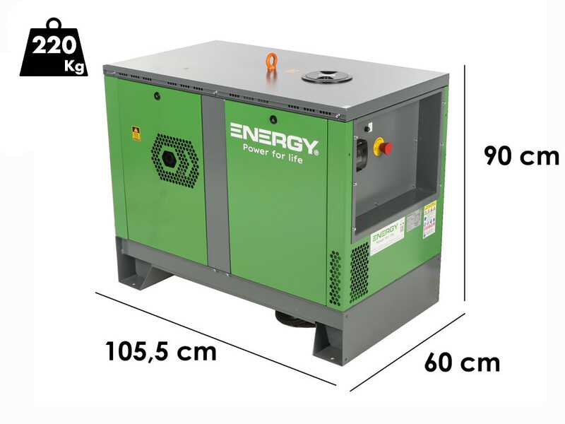 Energy EY-7MDE-SA AVR - Generatore di corrente diesel silenziato con AVR - 5 Kw - Continua 4,5 kW Monofase + ATS