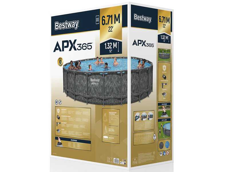 Bestway APX 365 561JZ - Piscina rotonda per 16-20 Persone
